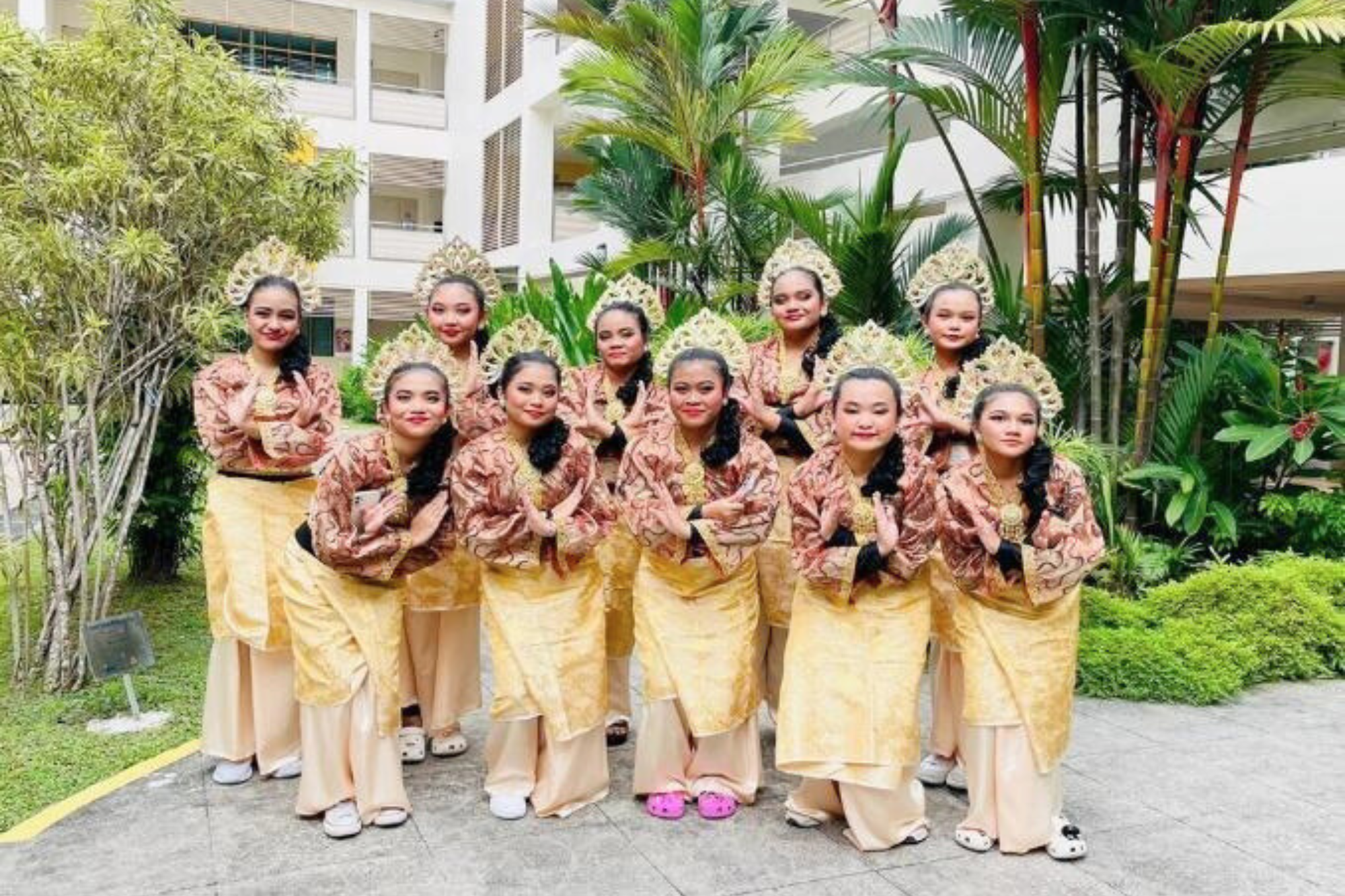 Malay Dancers in the garden
